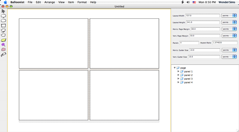 default panel layout